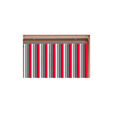 Rideau de porte ESSENTIEL blanc/gris/rouge