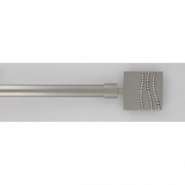 Kit tringle extensible 120 à 210cm ESSENTIEL embout strass argent mat