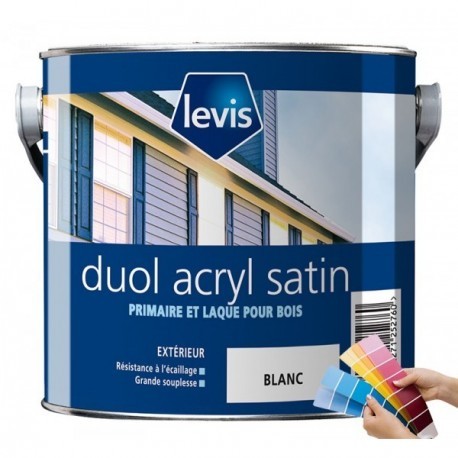 Peinture LEVIS Duol acryl satin blanc 1L