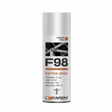 Spray anti-corrosion F98 zinc extra technique FAREN pureté 98% 400ml