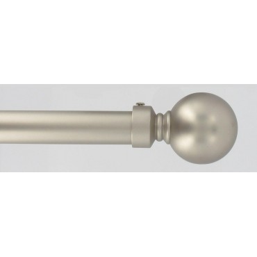 Kit tringle extensible 120 à 210cm ESSENTIEL embout boule argent mat