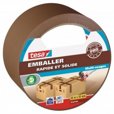 Adhésif d'emballage PP TESA marron 66mx50mm