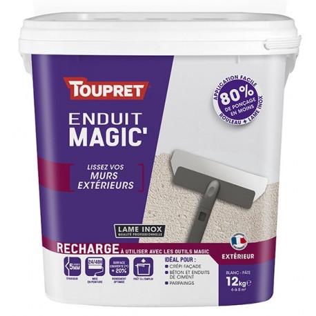 Enduit Magic'murs extérieurs pâte TOUPRET gamme hautes performances 12kg