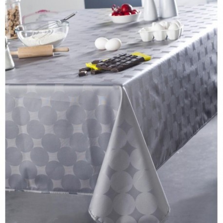 Nappe CALITEX Damassé enduit Pebbles gris RL de 140cmx20m