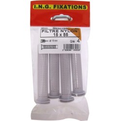 Lot de 4 Filtres plastique ING FIXATIONS 15x85mm