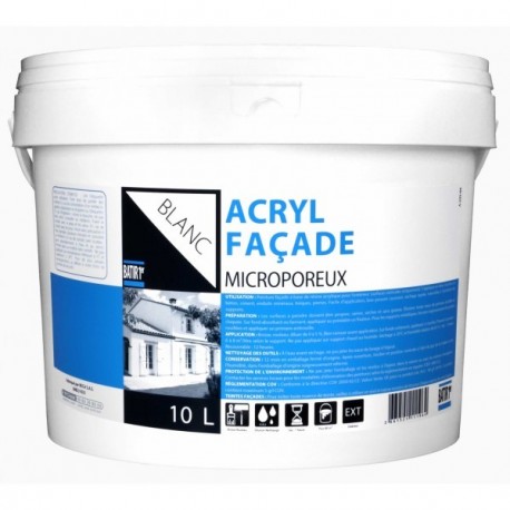 Peinture acryl façade BATIR 1° blanc 10L