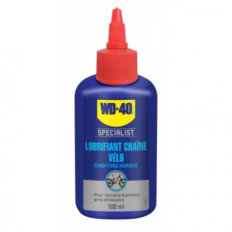 Lubrifiant chaîne Bike WD-40 conditions humides gamme Bike 100ml