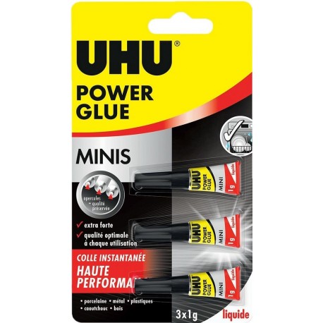 Colle UHU Power glue liquide 3x1g