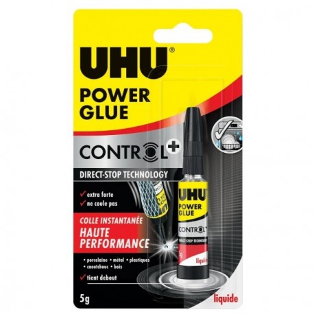 Colle UHU Power glue liquide CONTROL+Tube 5g