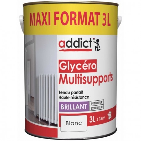 Laque ADDICT glycéro multi-supports brillant blanc 3L