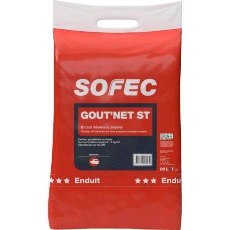 Enduit SOFEC Gout'net ST finition blanc 25kg
