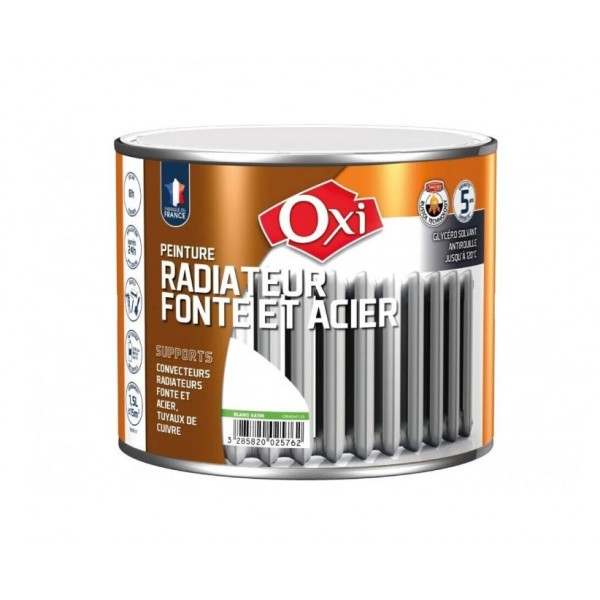 Peinture radiateur fonte et acier 1,5L Anthracite Rustol Oxi