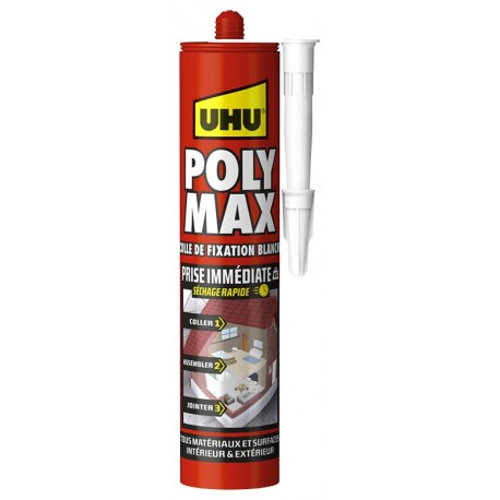 Colle Mastic POLY MAX Prise Immédiate UHU Blanc 300g