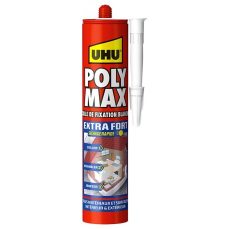 Colle Mastic POLY MAX Extra Fort UHU blanc 300g