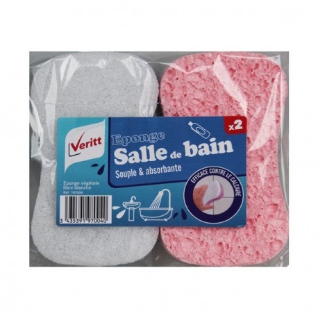 Lot de 2 Eponges Salle de bain souple et absorbante VERITT