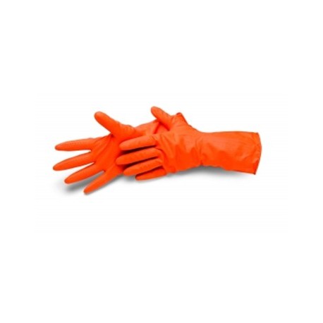 Gant latex orange intérieur floqué SCHULLER S réf.42600 pour ménage