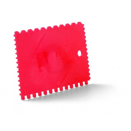 Spatule à colle dentée 4 côtés SCHULLER PVC rouge réf : 50400