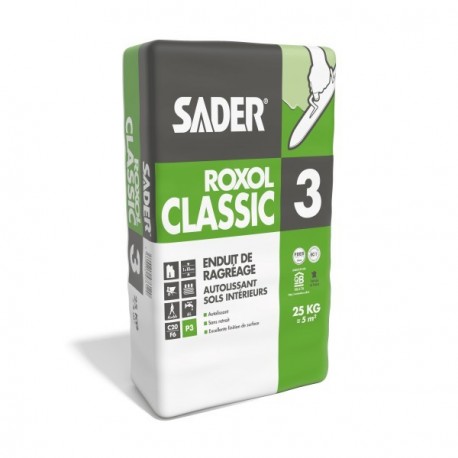 Ragréage SADER Roxol Classic 3 P3 de 3 à 10mm pour sols intérieurs 25kg