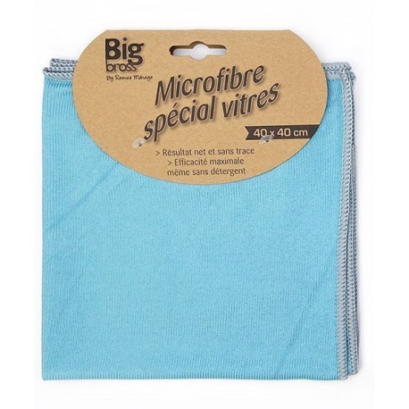 Carré microfibres spécial vitres RM bleu 40x40cm réf : 806515