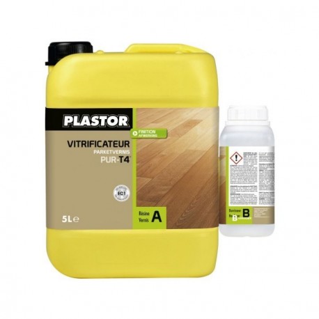 Vitrificateur PLASTOR PUR-T4 satin 4,5L et son durcisseur 0,5L