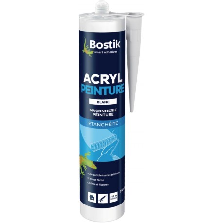 Mastic BOSTIK Acryl peinture blanc 310ml