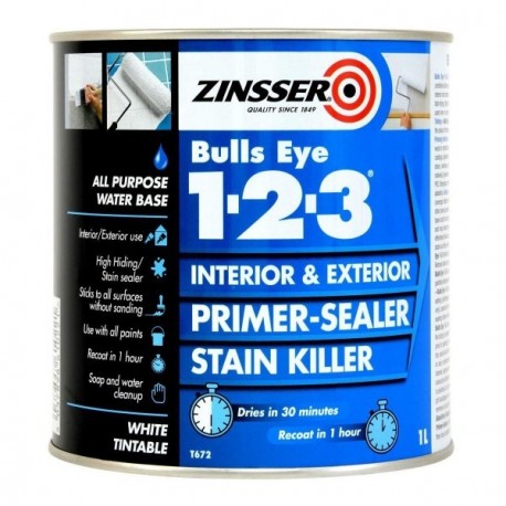 Primaire ZINSSER Bulls Eye 1-2-3 blanc 1L