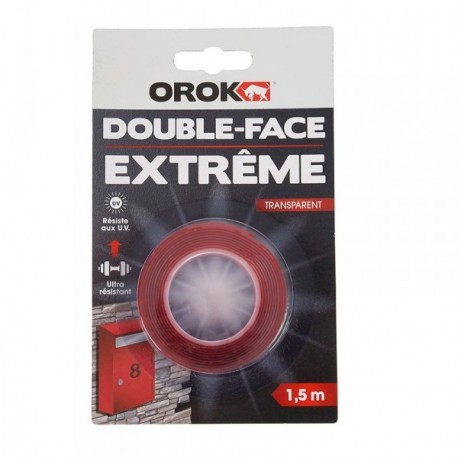 Adhésif OROK Double face Extrême Transparent 1,5mx19mm
