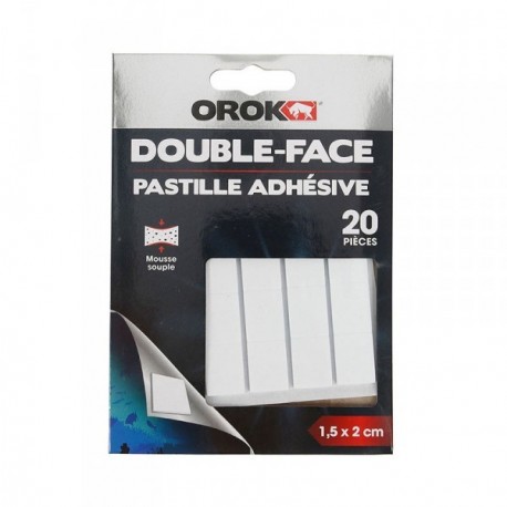 Adhésif OROK pastilles Double face 1,5x2cm 20pcs