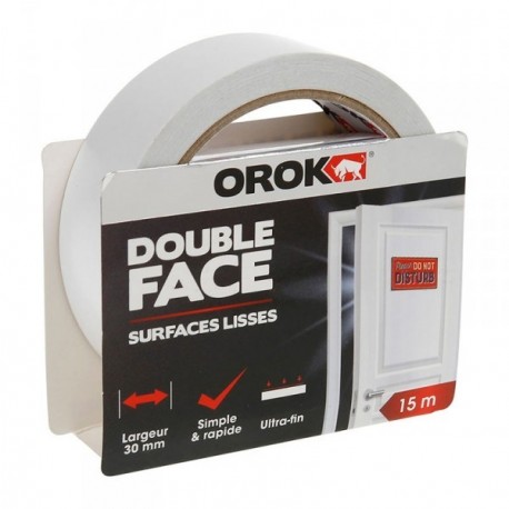 Adhésif OROK Double face surfaces lisses 15mx30mm