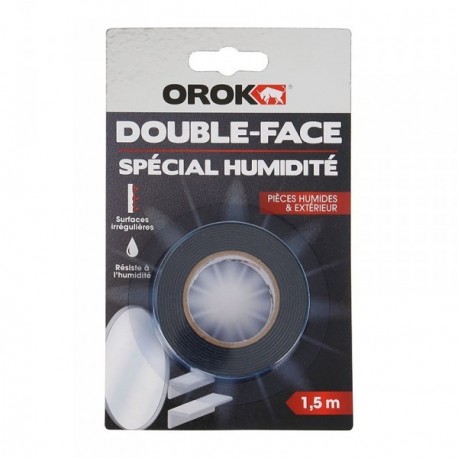 Adhésif OROK Double face Spécial pièces humides 1,5mx19mm