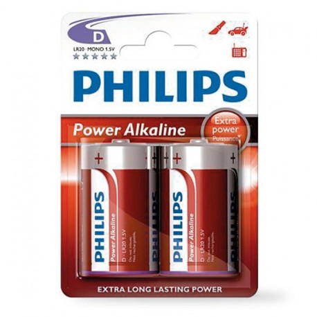 Blister de 2 Piles Power Alkaline PHILIPS LR20