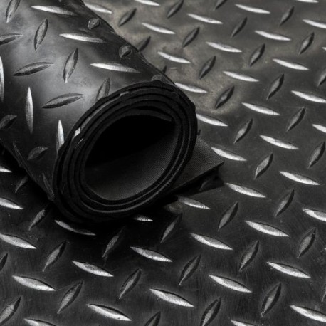 Tapis caoutchouc Diamant Noir 3mm 1mx10m