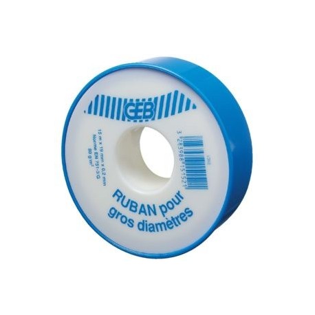 Ruban d'étanchéité GEB gros diamètre PTFE vrac 19mmx15mx0,2mm