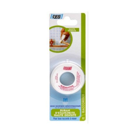 Ruban d'étanchéité GEB haute densité PTFE blister 12mmx12mx0,1mm