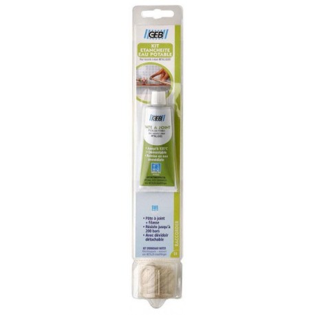Kit d'étanchéité eau potable GEB : 50ml de pâte à joint + 18g de filasse