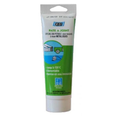 Pâte à joint eau potable GEB pour raccords à visser métalliques 125ml