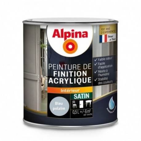 Peinture acrylique satin ALPINA 0,5L bleu polaire