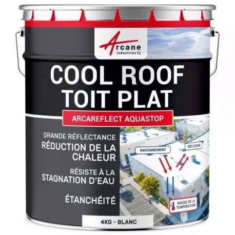 Peinture Toiture ARCAREFLECT Aquastop CoolRoof pour toitures plates 4kg