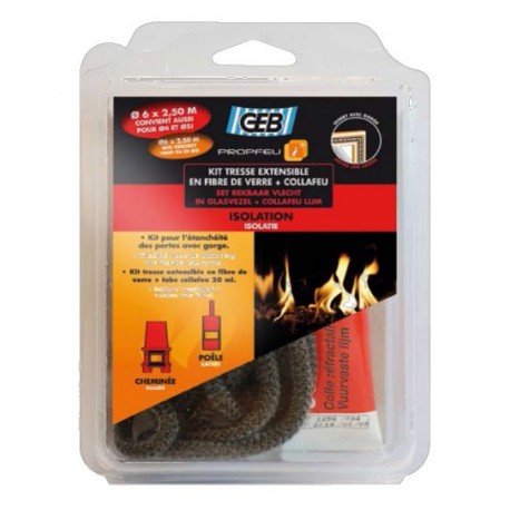 Kit GEB : 1 tresse ronde 6mmx2,5m + Collafeu 20ml