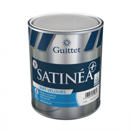 Peinture GUITTET Satinéa+ mat velours blanc 1L