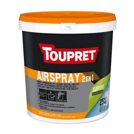 Enduit garnissant TOUPRET Bâtiment Airspray 2-en-1 25kg