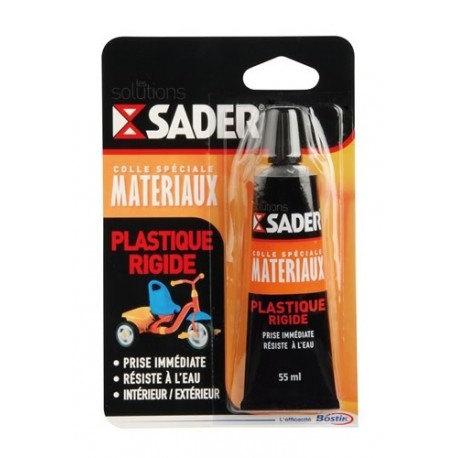 Colle SADER plastique rigide avec rustine PVC 55ml
