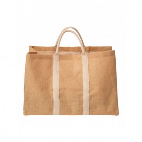 Sac à bûches jute écrue avec anses RUECAB