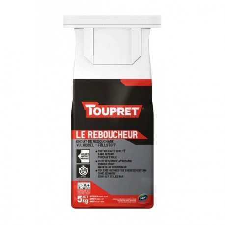Enduit de rebouchage TOUPRET Bâtiment Le Reboucheur 5kg