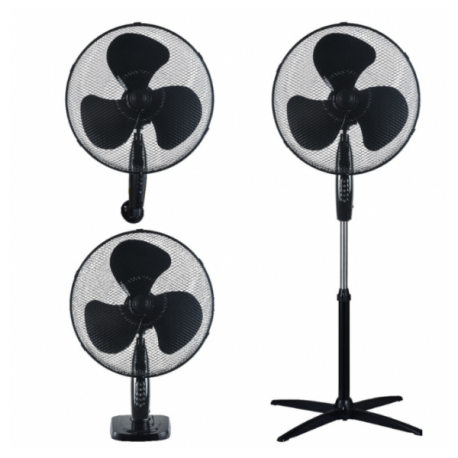 Ventilateur Kureli GARSACO 45W noir 3 en 1 table,mur et sol