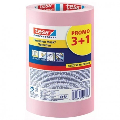 Lot 3+1 gratuit adhésif de masquage précision délicat rose TESA 50mx38mm