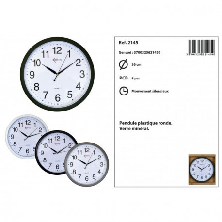 Pendule KATAMEX plastique Réf.2451 Ø.36cm