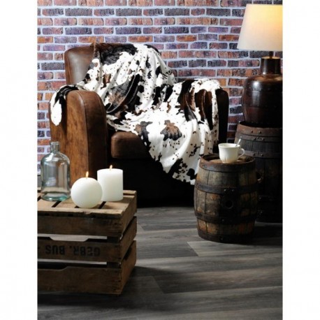 Plaid STOF VACHE brun 130x160cm