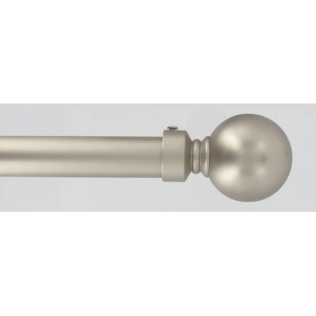 Kit tringle extensible 120 à 210cm ESSENTIEL embout boule argent mat