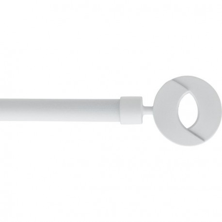 Kit tringle extensible 120 à 210cm ESSENTIEL embout New Look Blanc Mat